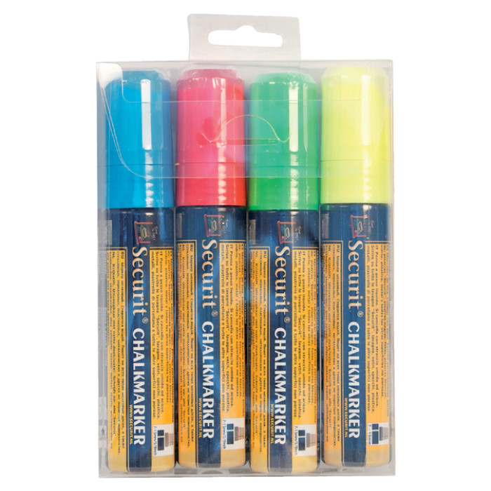 Krijtstift Securit SMA-720 blok ass 7-15mm blister à 4 stuks