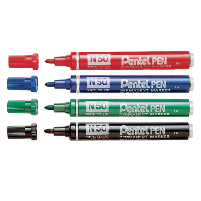 Viltstift Pentel N50 rond 1.5-3mm rood