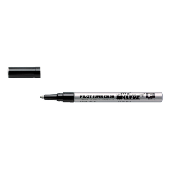 Viltstift PILOT Super Color lakmarker fijn zilver