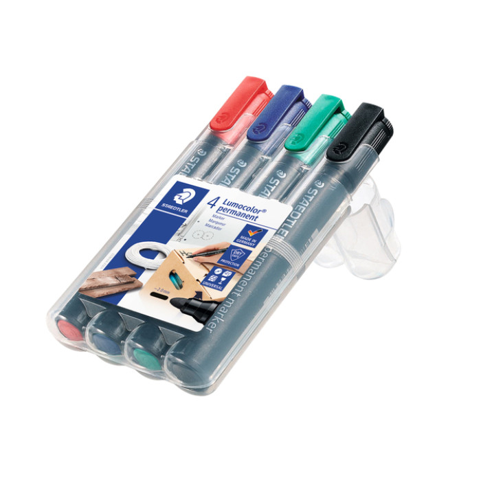 Viltstift Staedtler 352 rond assorti 2mm set à 4 stuks assorti