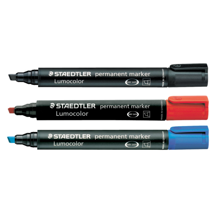 Viltstift Staedtler Lumocolor 350 permanent schuin rood
