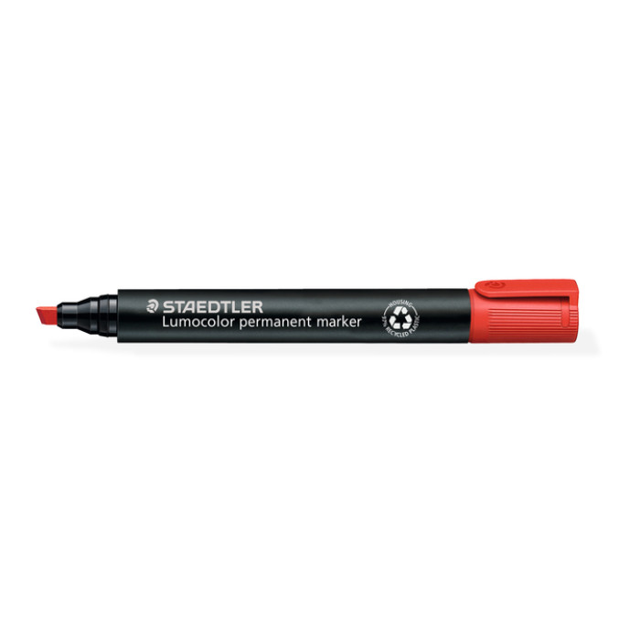 Viltstift Staedtler Lumocolor 350 permanent schuin rood