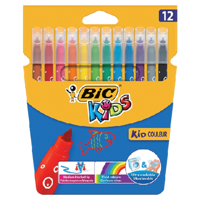 Kleurstiften BicKids kid couleur medium assorti etui à 12 stuks