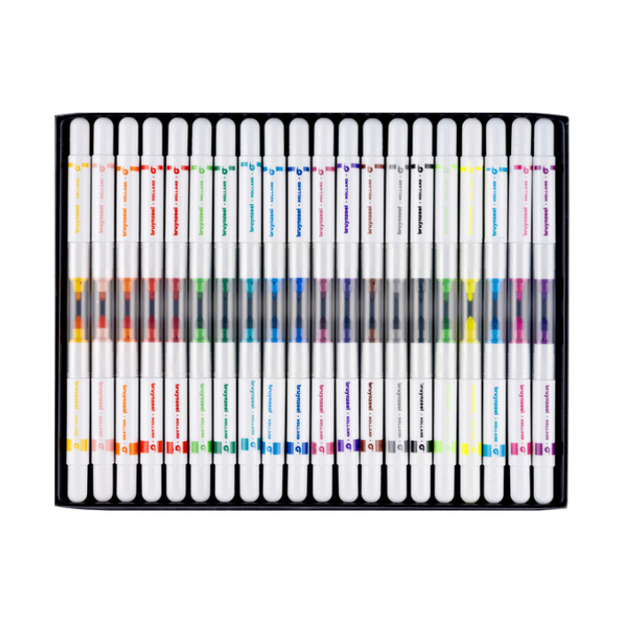 Viltstift Bruynzeel Kids Twin Point set à 20 kleuren