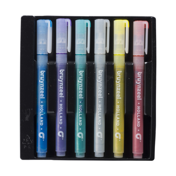 Viltstift Bruynzeel Kids Glitter set à 6 kleuren