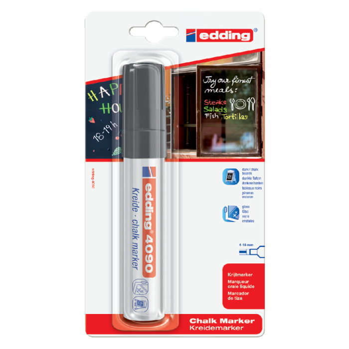 Krijtstift edding 4090 window schuin 4-15mmzwart bister à 1 stuk