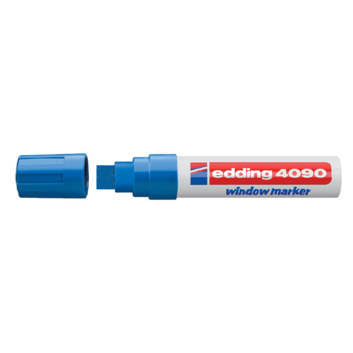 Krijtstift edding 4090 window schuin 4-15mm blauw blister à 1 stuk