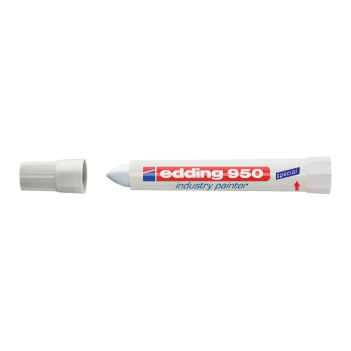 Viltstift edding 950 pastamarker industry rond 10mm wit blister à 1st