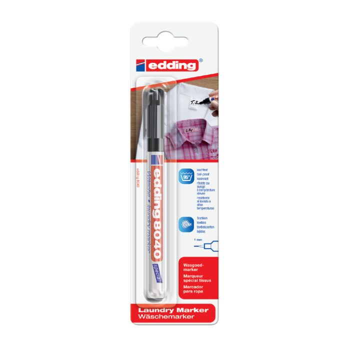 Wasgoedmarker edding 8040 rond 1mm zwart in blister