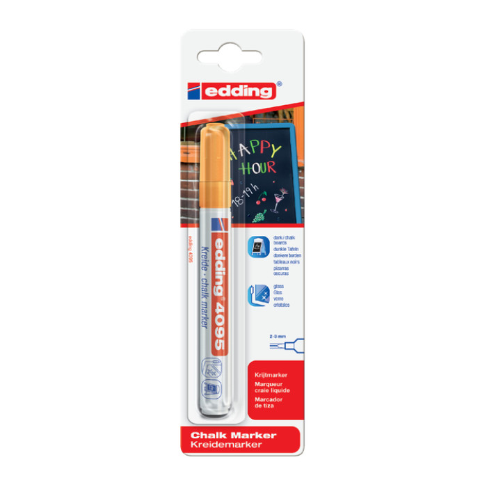 Krijtstift edding 4095 rond 2-3mm blauw blister à 1 stuk