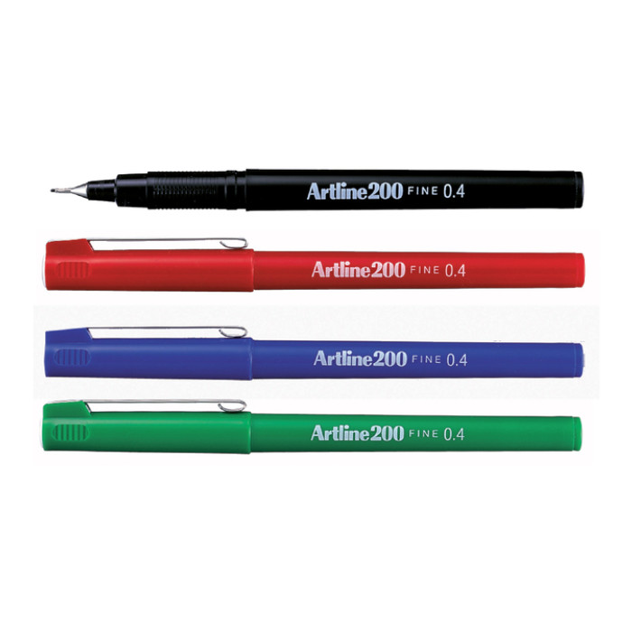 Fineliner Artline 200 rond fijn blauw