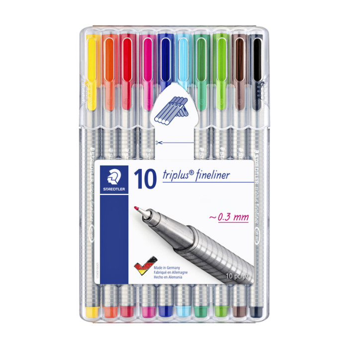 Fineliner Staedtler Triplus 334 assorti 0.3mm 10 stuks