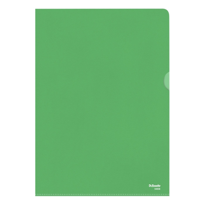 Insteekmap L-model Esselte standaard A4 0.11mm PP groen 100 stuks