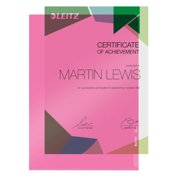 Insteekmap L-model Leitz Premium copy safe 0.15mm PVC A4 rood 100 stuks
