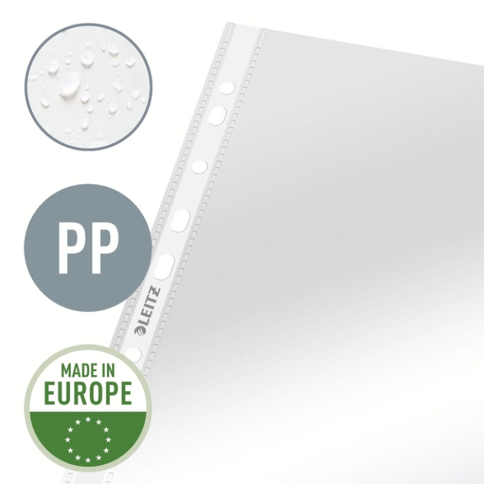 Showtas Leitz Premium standaard copy safe 0.08mm PP A4 transparant 100 stuks