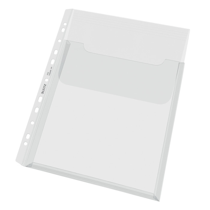 Harmonica showtas Leitz Premium met bovenklep copy safe PP A4  glashelder 5 stuks