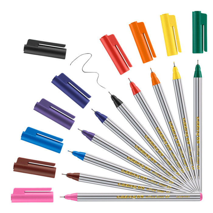 Fineliner Edding 89/10 fijn assorti blister à 10 stuks