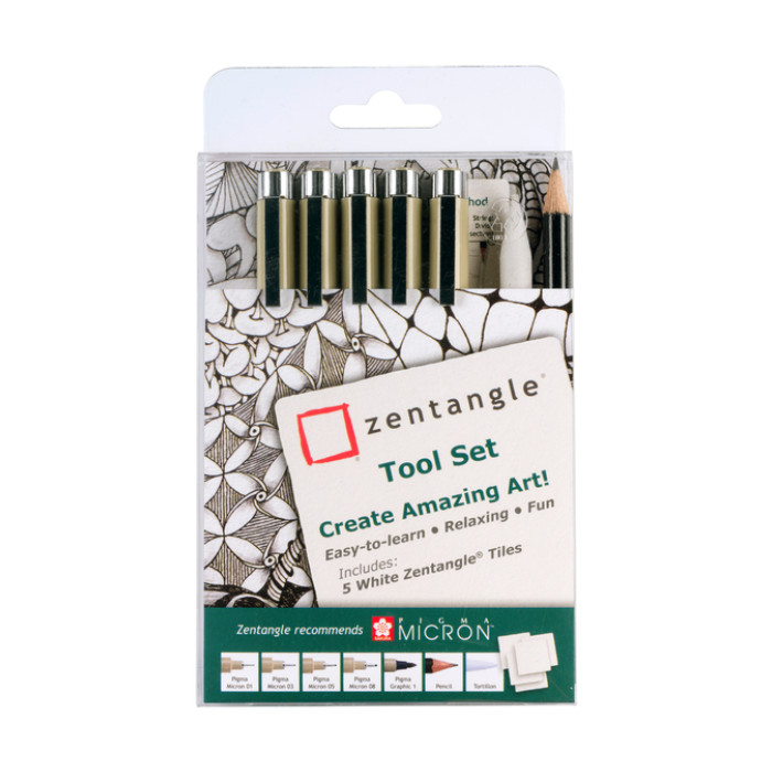 Tekenset Sakura Zentangle set à 12 delen assorti