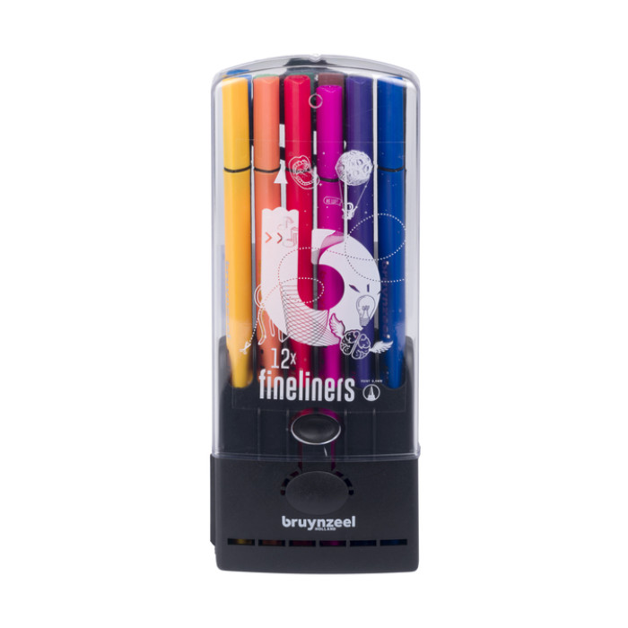 Fineliner Bruynzeel etui à 12 kleuren
