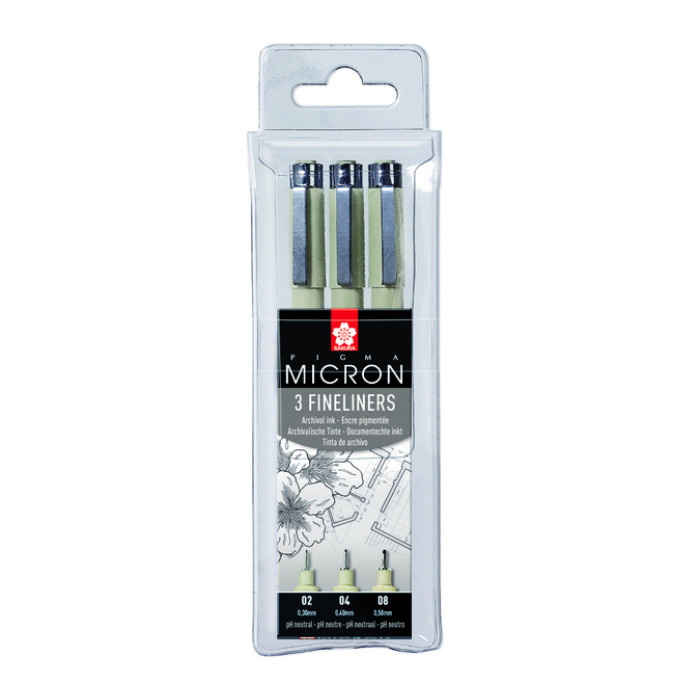 Fineliner Sakura pigma micron blister 3 stuks zwart