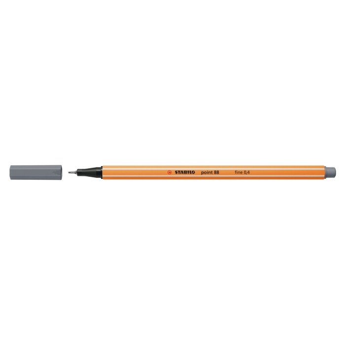 Fineliner STABILO point 88/96 fijn donkergrijs