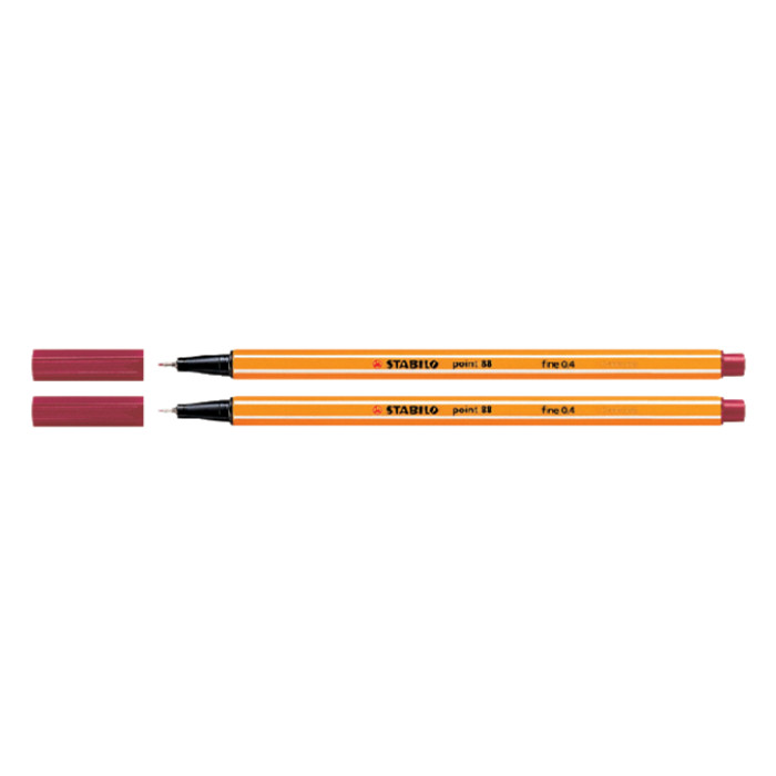 Fineliner STABILO point 88/50 fijn donkerrood