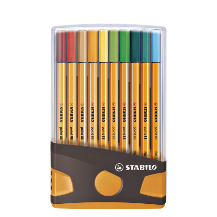 Fineliner STABILO point 88/20 ColorParade rollerset antr/or F ass 20st