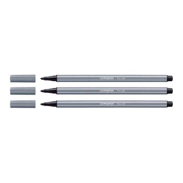 Viltstift STABILO Pen 68/96 medium donkergrijs