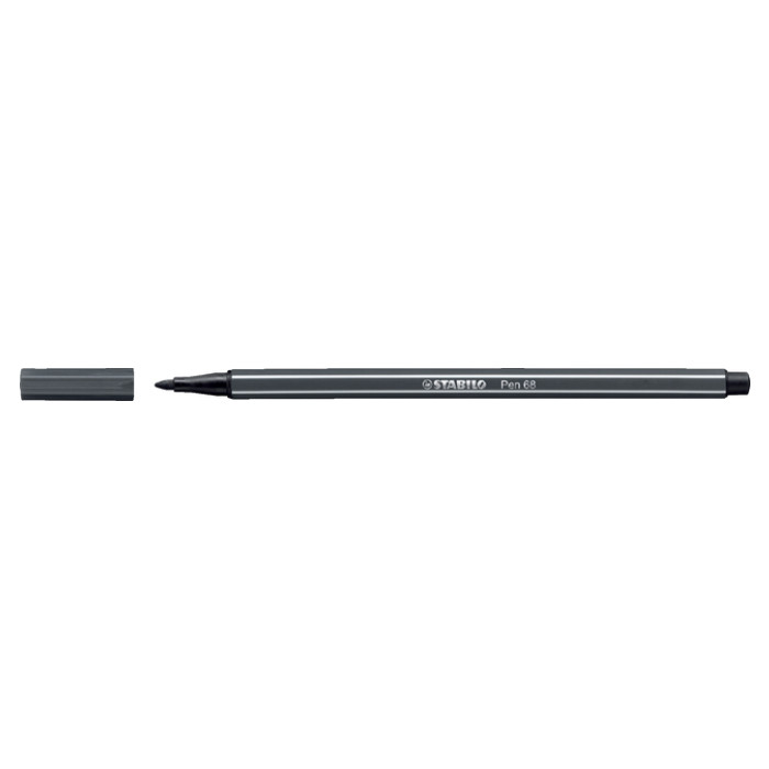 Viltstift STABILO Pen 68/97 medium diepkoud grijs