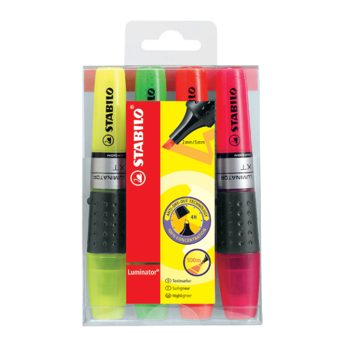 Markeerstift STABILO Luminator XT assorti 71/4 assorti etui à 4 stuks