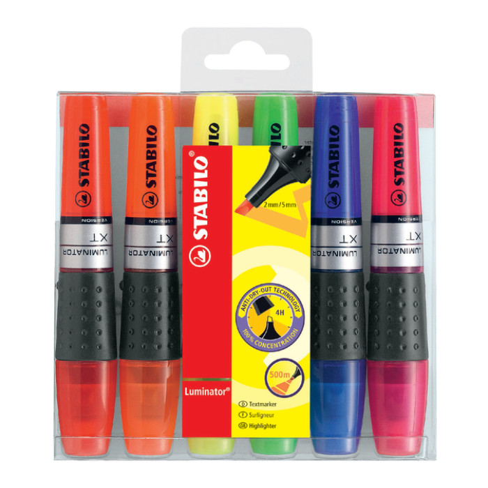 Markeerstift STABILO Luminator XT 71/6 assorti etui à 6 stuks