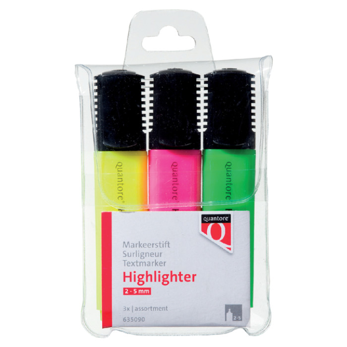 Markeerstift Quantore assorti etui à 3 kleuren
