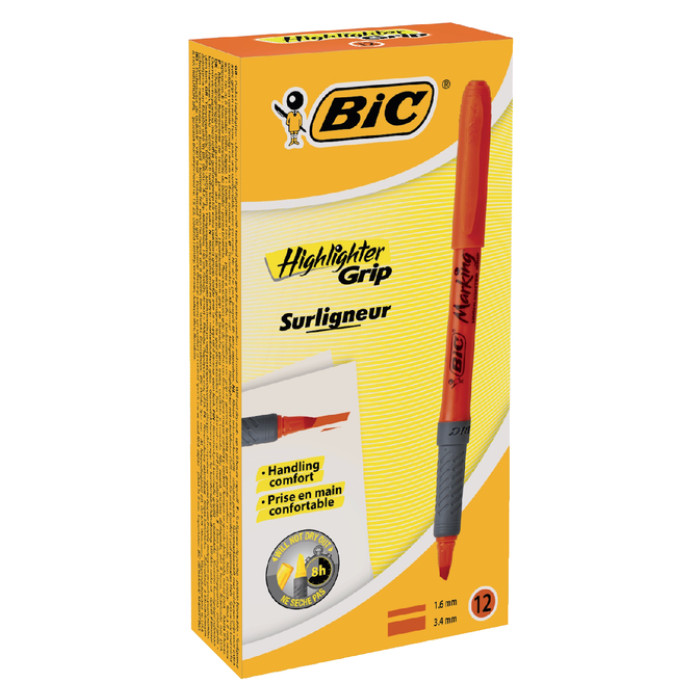 Markeerstift Bic brite liner grip oranje