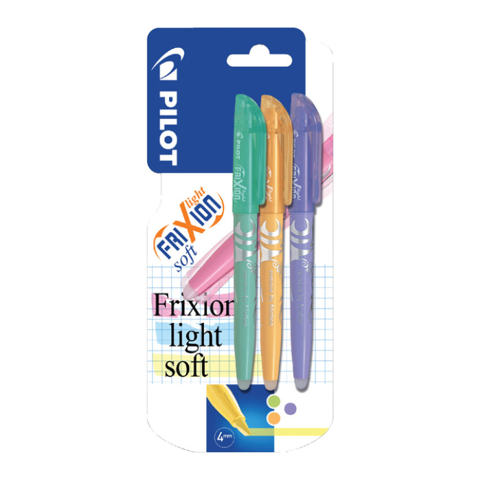 Markeerstift PILOT friXion light soft assorti blister à 3 stuks