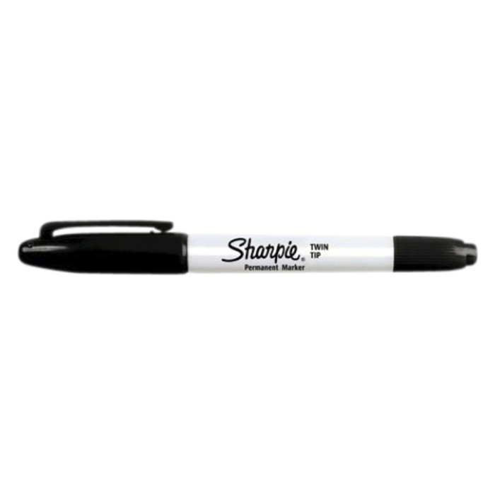 Viltstift Sharpie rond Twin tip ultra fijn & fijn zwart 2 stuks