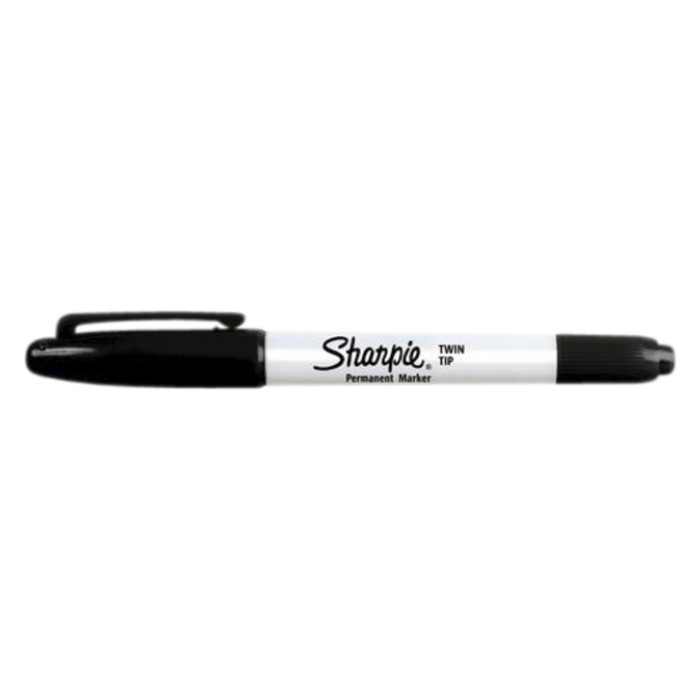 Viltstift Sharpie rond Twin tip ultra fijn & F zwart blister à 1 stuk