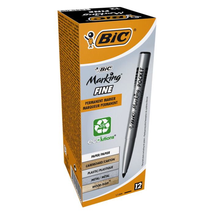 Viltstift Bic 1445 ecolutions rond fijn zwart