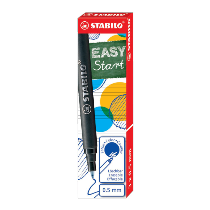 Rollerpenvulling STABILO Easyoriginal  medium blauw doosje à 3 stuks