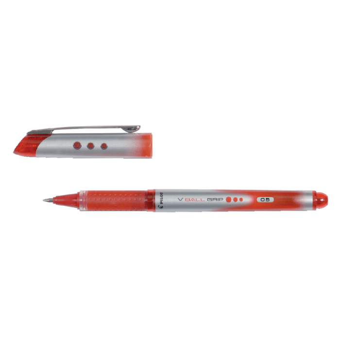 Rollerpen PILOT V-Ball Grip fijn rood