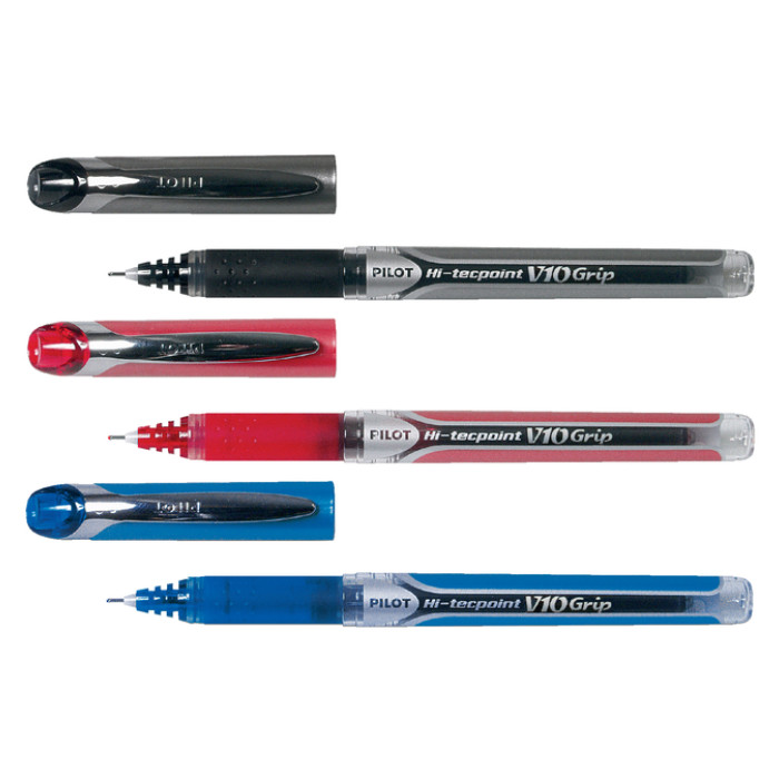 Rollerpen PILOT Hi-Tecpoint Grip V10 breed blauw