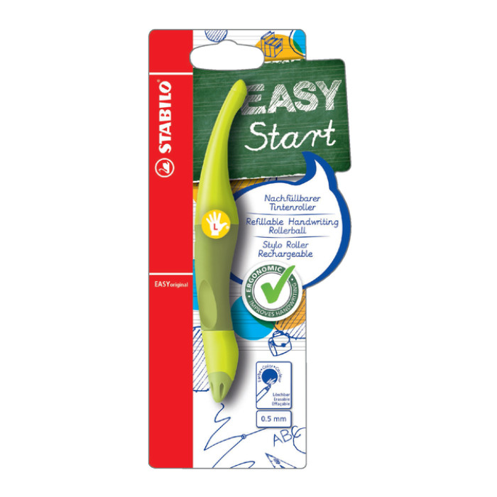 Rollerpen STABILO Easyoriginal linkshandig limoen/groen blister à 1 stuk