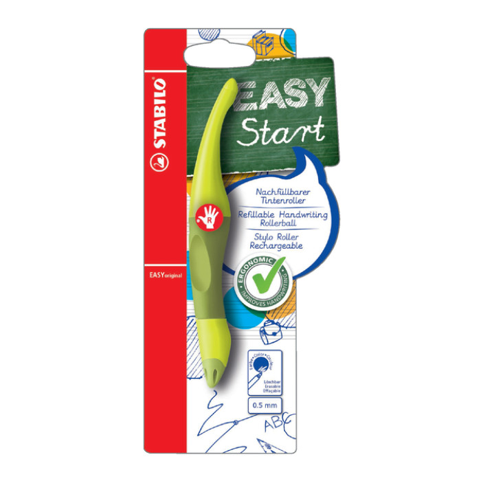 Rollerpen STABILO Easyoriginal rechtshandig limoen/groen blister à 1 stuk