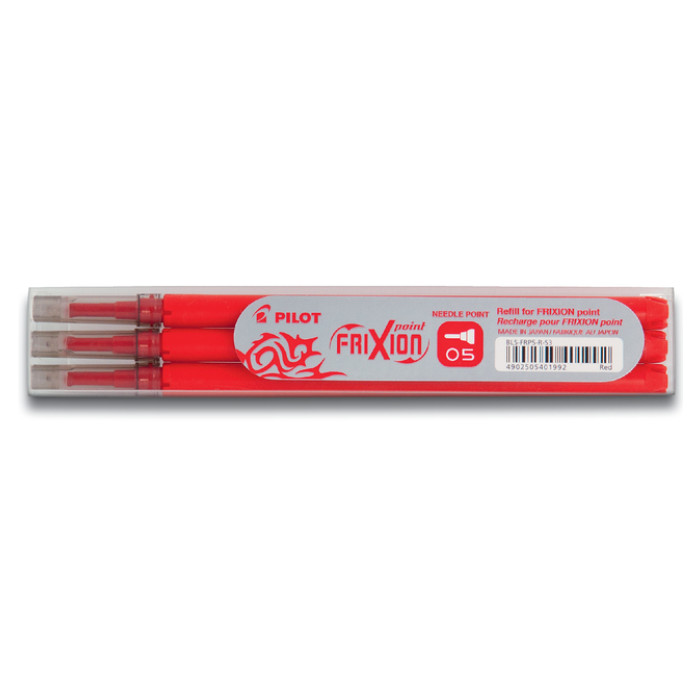 Rollerpenvulling PILOT friXion fijn rood set à 3 stuks