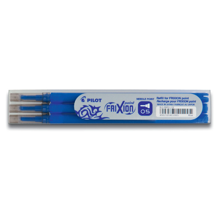 Rollerpenvulling PILOT friXion fijn blauw set à 3 stuks