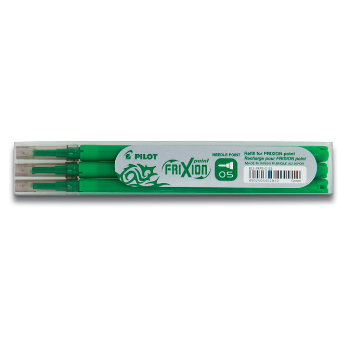 Rollerpenvulling PILOT friXion fijn groen set à 3 stuks