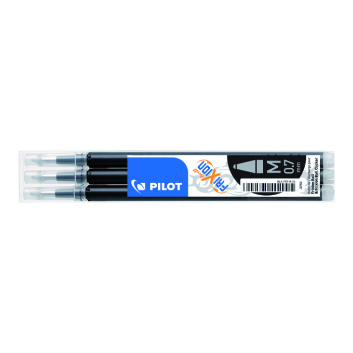 Rollerpenvulling PILOT friXion medium zwart set à 3 stuks