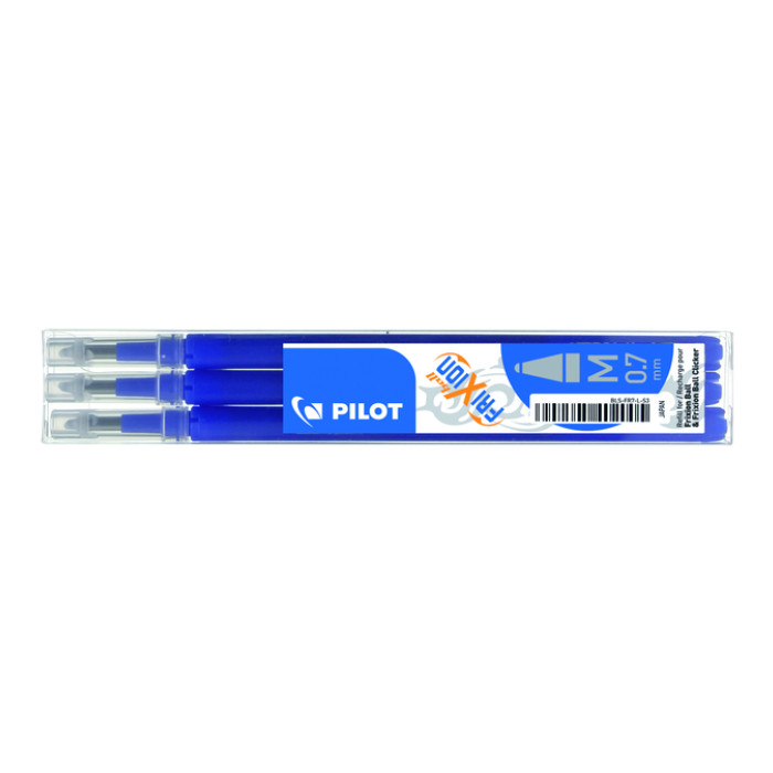 Rollerpenvulling PILOT friXion medium blauw set à 3 stuks
