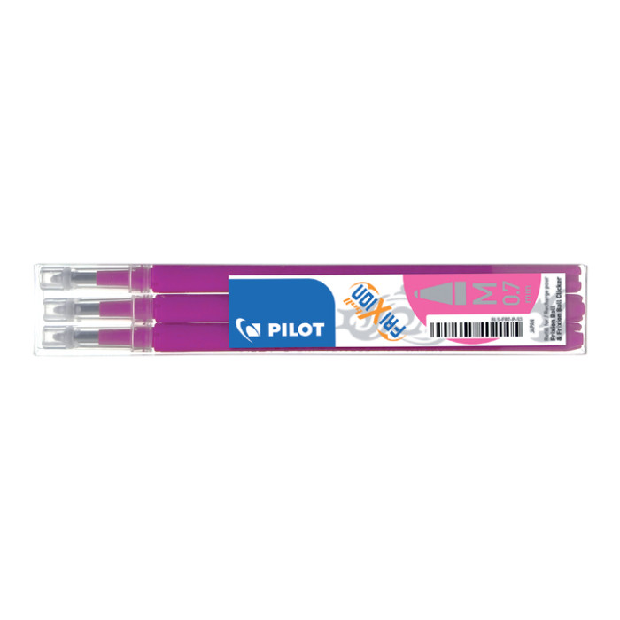 Rollerpenvulling PILOT friXion medium roze set à 3 stuks