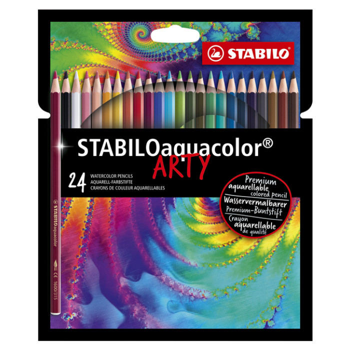 Kleurpotloden STABILO 1624 aquacolor Arty assorti etui à 24 stuks