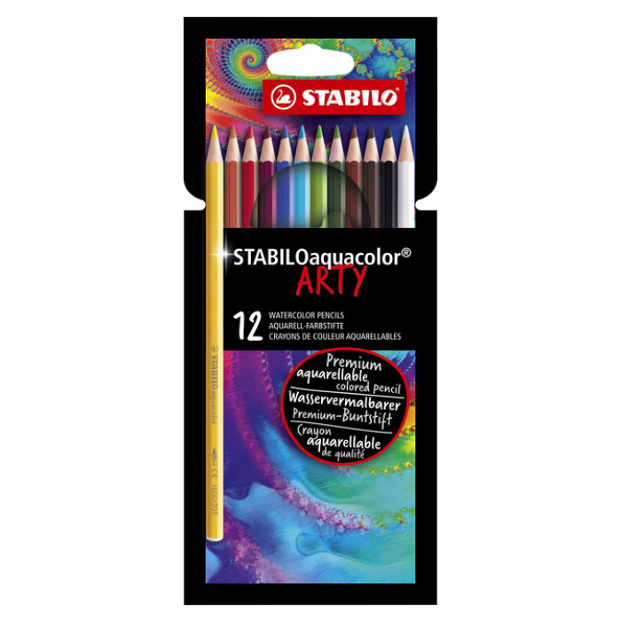 Kleurpotloden STABILO 1624 aquacolor Arty assorti etui à 12 stuks